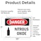 Signmission Nitrous Oxide Danger Sign, Vinyl Decal, 10in W x 7in L, 2PK OS-2PACK-DS-D-710-L-1937 - alternate 2